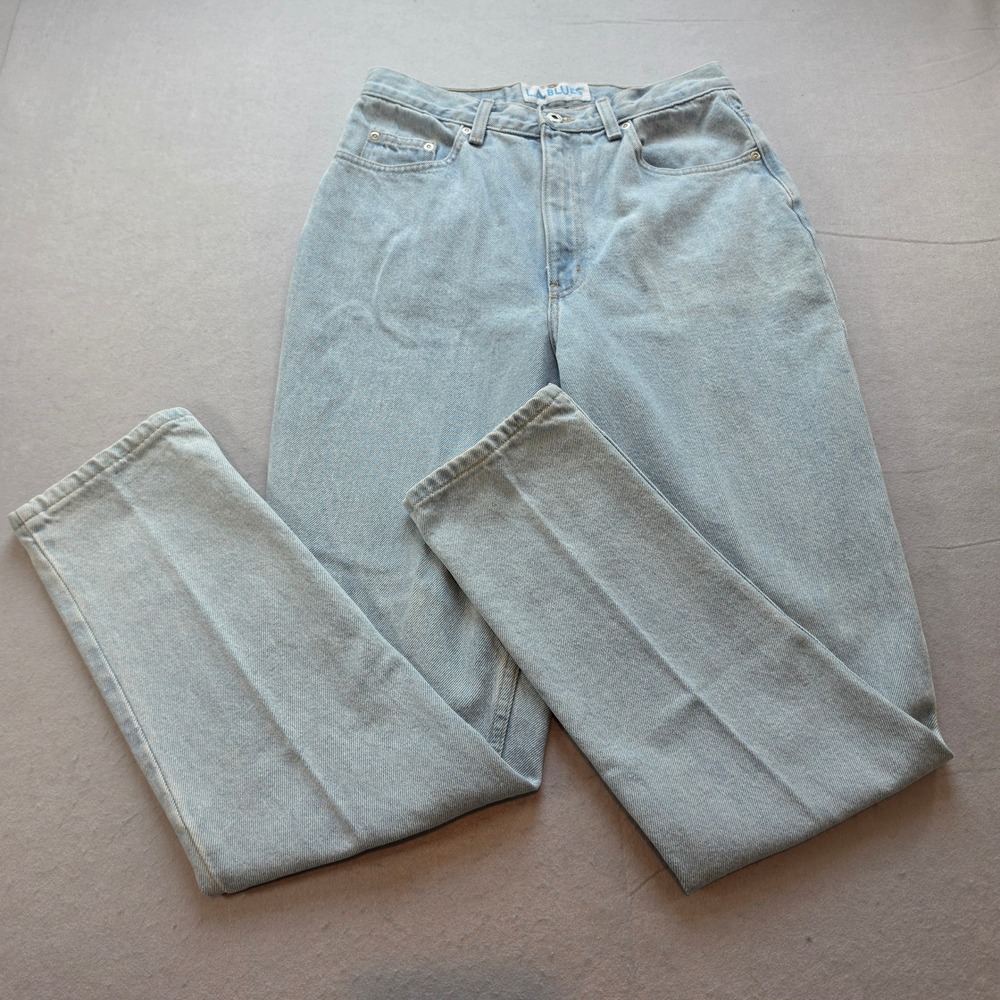 LA Blues Vintage High Waisted Slim Fit Light Wash Straight Leg Mon Jeans | 10